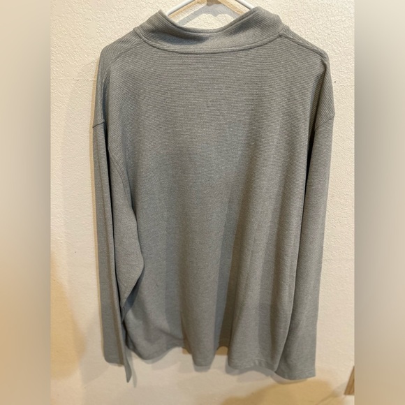 Van Heusen Gray Long Sleeve Tee Soft Knit Casual Half Zip - Picture 3 of 9